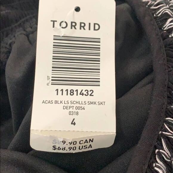 NWT TORRID EMBROIDERY DETAIL‎ BLACK DRESS S… - Picture 7 of 9